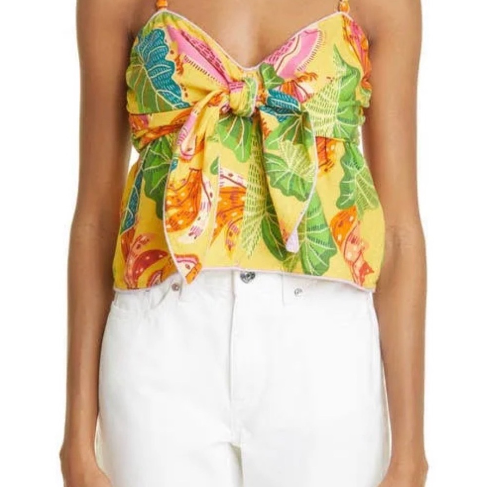 FARM Rio Yellow Beaks & Bananas Blouse NWT